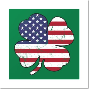 American Flag Shamrock Posters and Art